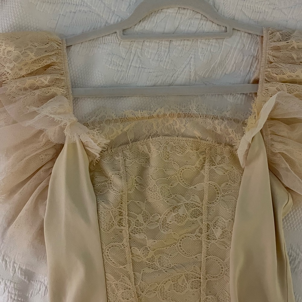 Free people beige lace top